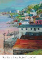 ROOF TOPS at Buttery Street, St John's, Newfoundland, Canada, Oil on Canvas